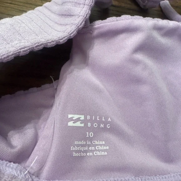 Brand new Youth bathing suit/bikini size 10. Purple Billabong and striped Roxy - Picture 3 of 4